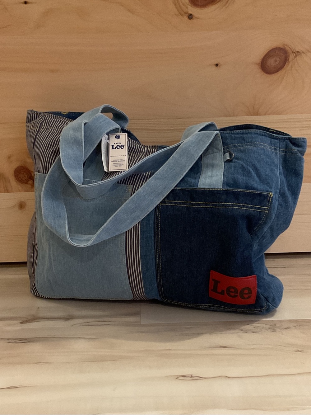 NWT Lee by Kasey Lee Musgraves Large Denim Tote with Red Lee patch